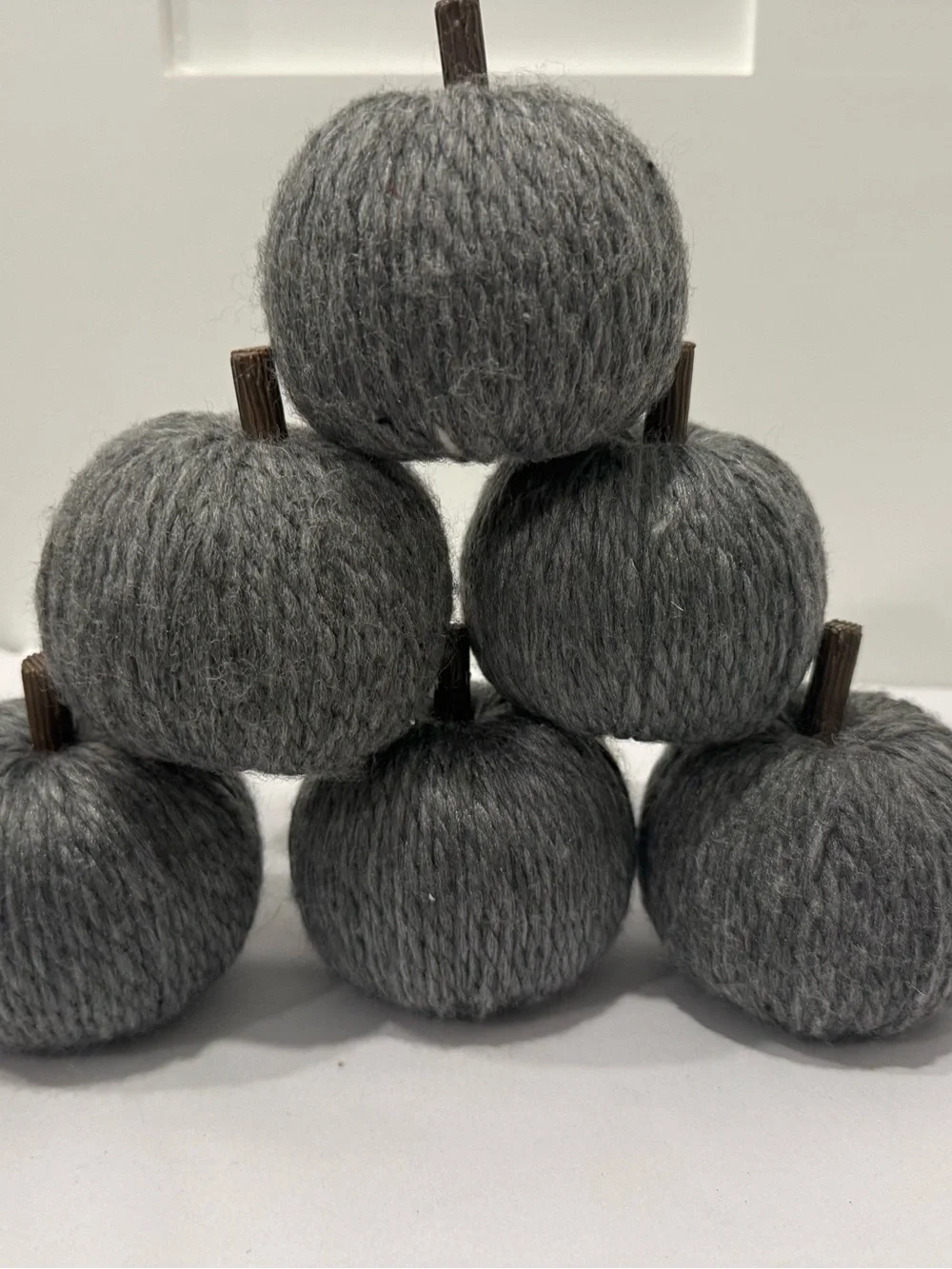 Set of 8 Minimalist Decorative Pumpkins in Gray and White
